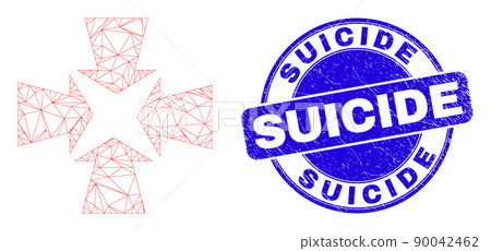 Blue Distress Suicide Stamp Seal and Web Carcass Shrink Arrows 90042462