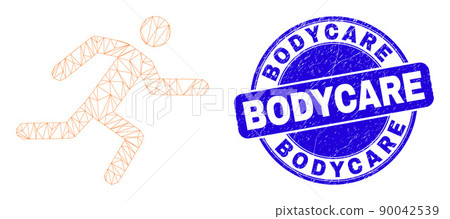 Blue Grunge Bodycare Stamp Seal and Web Carcass Running Man 90042539