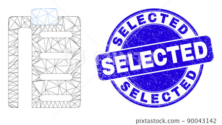 Blue Scratched Selected Stamp Seal And Web... - Stock Illustration ...