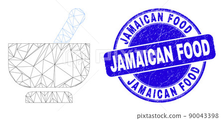 Blue Distress Jamaican Food Stamp Seal and Web Mesh Mortar 90043398