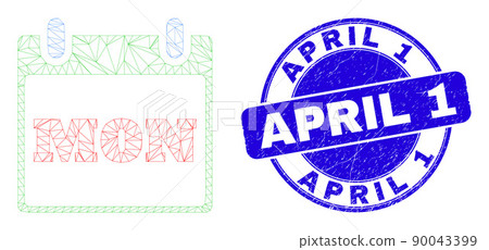 Blue Grunge April 1 Stamp and Web Carcass Monday Calendar Page 90043399