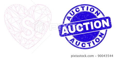 Blue Scratched Auction Seal and Web Mesh Love Price 90043544