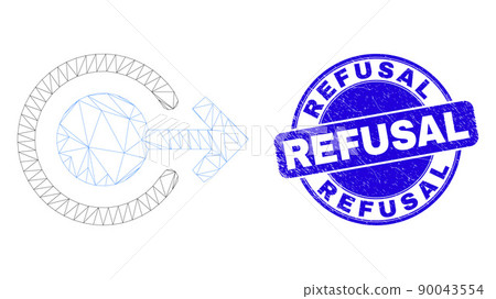 Blue Distress Refusal Stamp Seal and Web Mesh Logout 90043554