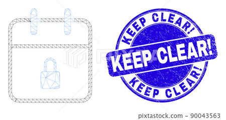Blue Grunge Keep Clear exclamation Seal and Web Mesh Lock Calendar Page Blue Grunge Keep Clear exclamation Seal and Web Mesh Lock Calendar Page 90043563