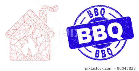 Blue Scratched BBQ Stamp and Web Carcass Kitchen Building Blue Scratched BBQ Stamp and Web Carcass Kitchen Building 90043828