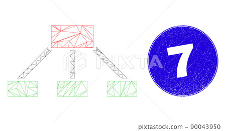 Blue Grunge 7 Stamp Seal and Web Carcass Hierarchy Links 90043950