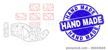 Blue Scratched Hand Made Seal and Web Mesh Hand Offer Bricks Blue Scratched Hand Made Seal and Web Mesh Hand Offer Bricks 90044004