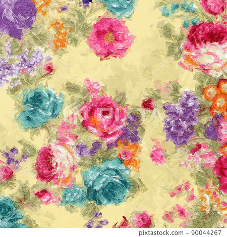 Beautiful oil painting flower illustration Beautiful oil painting flower illustration 90044267