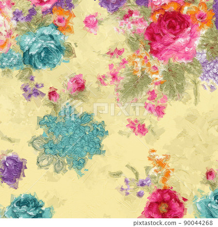 Beautiful oil painting flower illustration Beautiful oil painting flower illustration 90044268