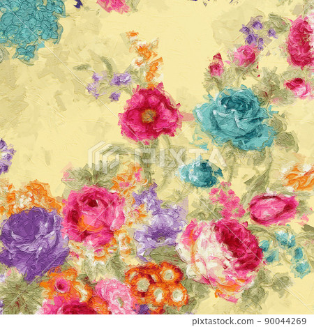Beautiful oil painting flower illustration Beautiful oil painting flower illustration 90044269