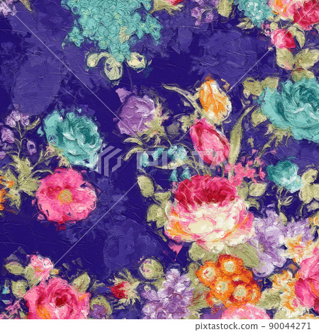 Beautiful oil painting flower illustration Beautiful oil painting flower illustration 90044271