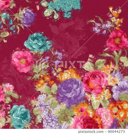 Beautiful oil painting flower illustration 90044273