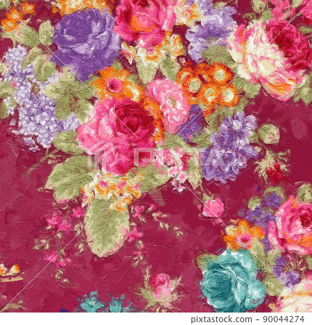 Beautiful oil painting flower illustration Beautiful oil painting flower illustration 90044274