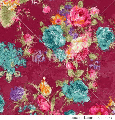 Beautiful oil painting flower illustration 90044275