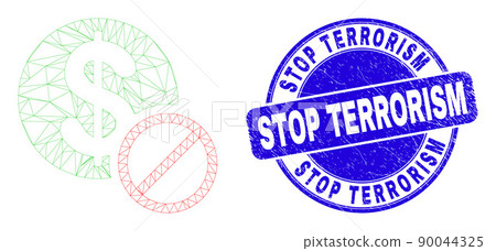 Blue Grunge Stop Terrorism Stamp Seal and Web Mesh Forbidden Dollar Blue Grunge Stop Terrorism Stamp Seal and Web Mesh Forbidden Dollar 90044325