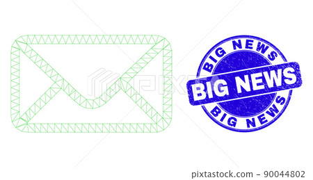 Blue Distress Big News Stamp and Web Mesh Envelope 90044802