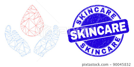 Blue Scratched Skincare Stamp and Web Mesh Blood Care Hands 90045832