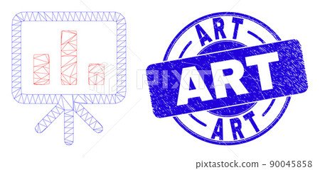Blue Distress Art Seal and Web Mesh Bar Chart Presentation Blue Distress Art Seal and Web Mesh Bar Chart Presentation 90045858