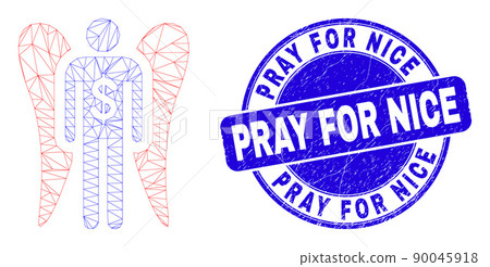 Blue Distress Pray for Nice Stamp Seal and Web Carcass Angel Investor 90045918