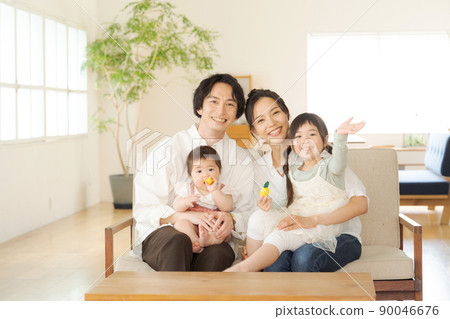 Happy family indoors Happy family indoors 90046676