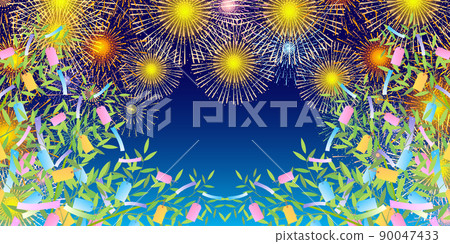 Fireworks Tanabata night sky background 90047433