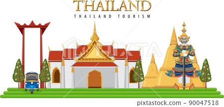 Thailand iconic tourism attraction background Thailand iconic tourism attraction background 90047518