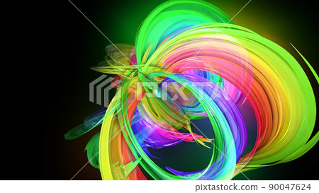 Creative abstract twisted rainbow color background. Abstract stripes. 3d render Creative abstract twisted rainbow color background. Abstract stripes. 3d render 90047624