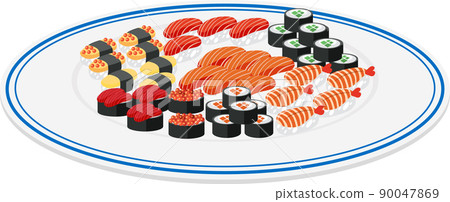 Japanese food with sushi 90047869
