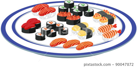 Japanese food with sushi in a plate Japanese food with sushi in a plate 90047872