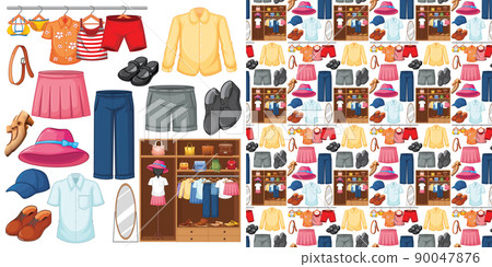 Seamless background design with cloth theme on white background Seamless background design with cloth theme on white background 90047876