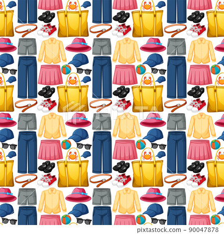 Seamless background design with cloth theme on white background Seamless background design with cloth theme on white background 90047878