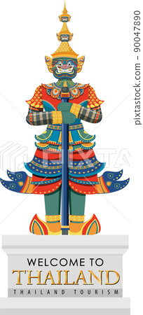 Giant demons Thailand attraction and landscape icon 90047890
