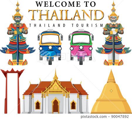 Giant demons Thailand attraction and landscape icon 90047892