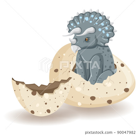 Triceratops hatching from egg Triceratops hatching from egg 90047982