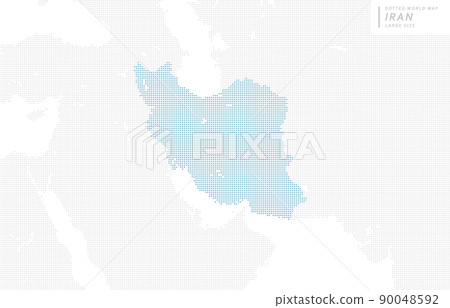 A blue dot map centered on Iran. Large size. A blue dot map centered on Iran. Large size. 90048592