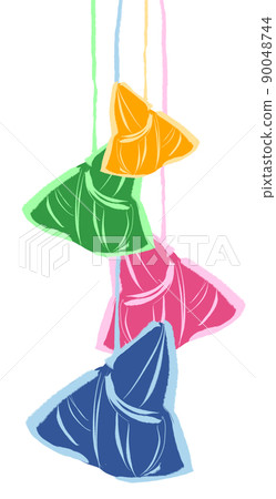 Colorful Dragon Boat Dumplings Illustration 90048744