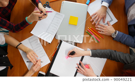 Business concept. A productive working team having a conference 90049221