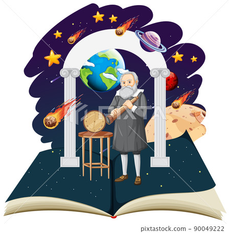 Portrait of Galileo Galilei in cartoon style Portrait of Galileo Galilei in cartoon style 90049222