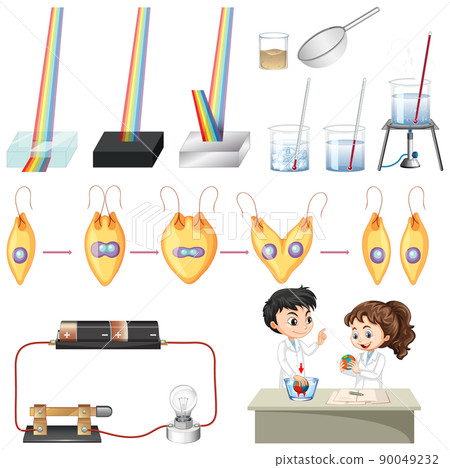Set of equipment needed for science experiment Set of equipment needed for science experiment 90049232