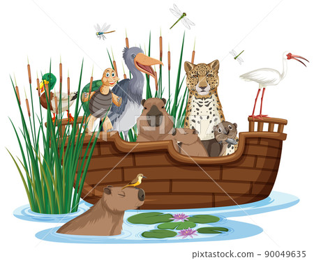 Many animals on the boat Many animals on the boat 90049635
