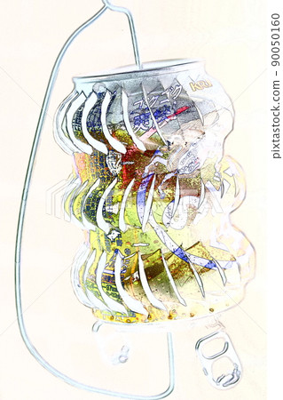 Aluminum can windmill Handmade illustration vertical 90050160