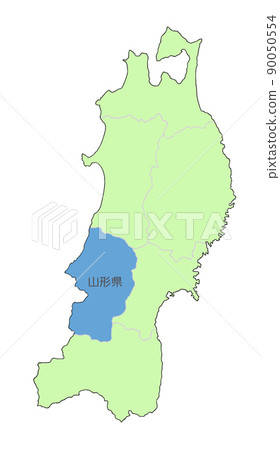Map of the incident (dark image) Yamagata Prefecture Tohoku region 90050554