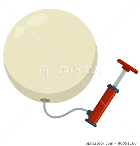 Red pump inflates large balloon. Red pump inflates large balloon. 90051168