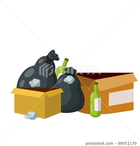 Garbage bag. Black bag with trash Garbage bag. Black bag with trash 90051170