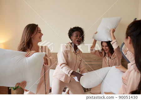 Pillow Fight at Sleepover Party Pillow Fight at Sleepover Party 90051430