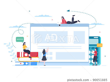 Advertising or ADS Vector Illustration for Mobile Social Media, Campaign, Business Promotion, Brand and Digital Marketing in Flat Cartoon Style 90051885
