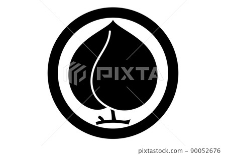 Japanese family crest circle with peach 90052676