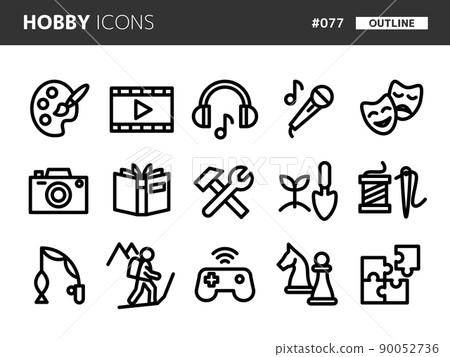 Hobby related line style icon set_077 90052736