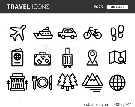 Travel-related line-style icon set_079 90052744