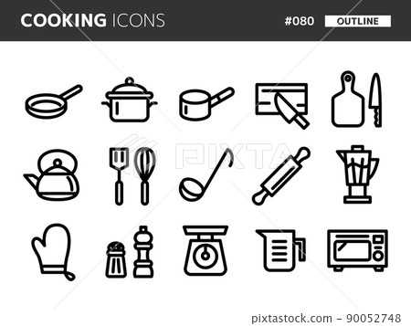 Line style icon set related to cooking_080 Line style icon set related to cooking_080 90052748